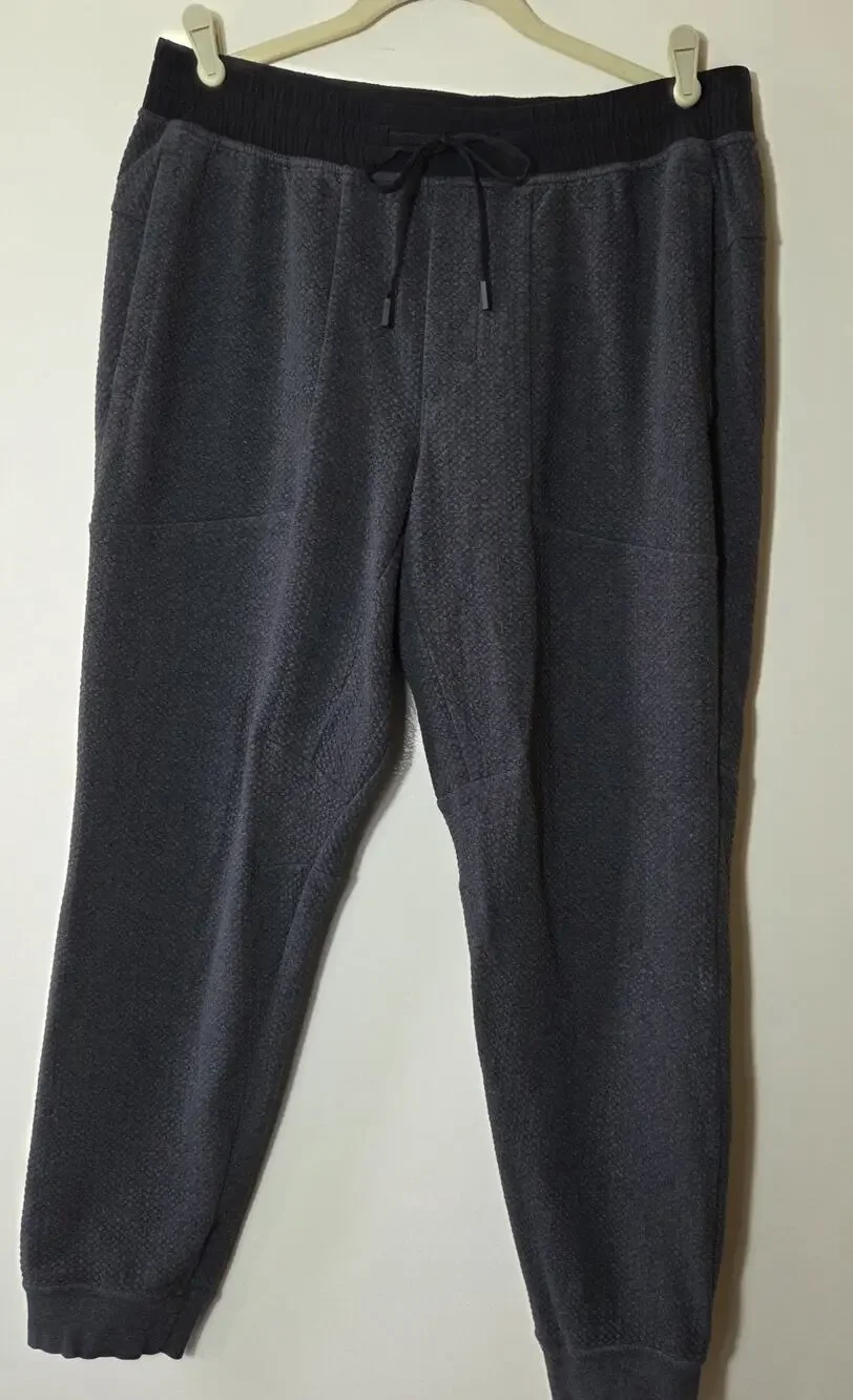 Lululemon At Ease Joggers Heathered Gray Textured Men's Size XL
